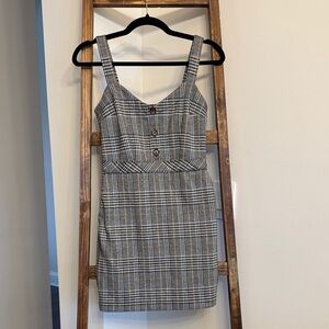Abercrombie & Fitch Gray Plaid Mini Dress